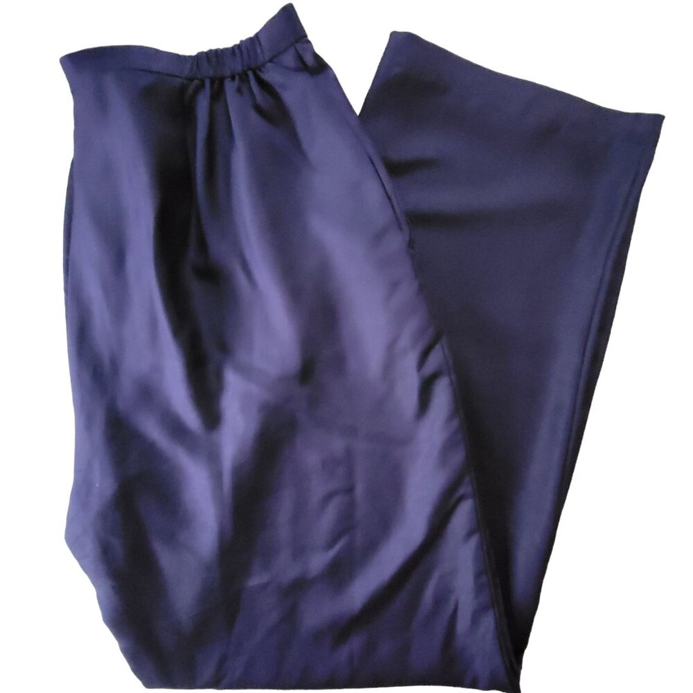 Eileen Fisher Womens Silk Wool Blend Pants M Purple Workwear Lightweight